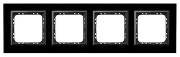 Ramă cvadruplă  sticlă neagră Ospel Sonata R-4RGC/32/25
