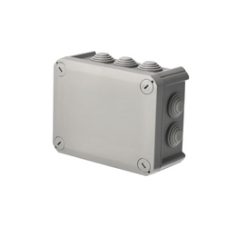 Doză de derivare etanșă aplicată cu presetupe, capac cu șurub, 150x115x65mm, IP66, gri, EDO777772, EDO Technic