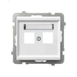 Carcasă pentru priză dublă de tip Keystone simplă albă Ospel Sonata GPK-2R/p/00