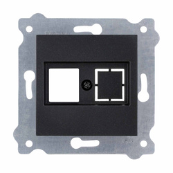 Placă frontală pentru priză de rețea fără conector Negru metalizat 255/14E EXEN