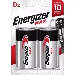 Baterie alcalină D MAX Energizer LR20 1.5V (blister de 2 bucăți)