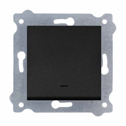 Întrerupător unic cu iluminare Negru metalizat 201/14E EXEN