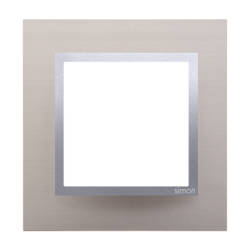 Simon 54 Premium Luciu satinat - ramă metal 1 cale Nature DRN1/79