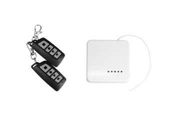 Controler radio, 433MHz, 4 canale, funcționare în sistem sau autonomă, carcasă încastrată, 2 telecomenzi