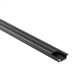 Profil P02 de încorporat negru + abajur negru 2m Ecolight