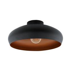Plafoniera vintage EGLO MOGANO 94547, E27 1X60W Ø400mm, Otel, Cupru, Negru