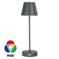 Lampa de masă NELI 2,7W LED, CCT+RGB gri, cu acumulator, 2200mAh, IP54, 200lm, 33cm, EDO777720 EDO Solutions