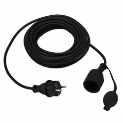 Prelungitor de grădină negru 20 m (3×1,5 mm²) IP44 priză Schuko | 800.820.110 | HOROZ