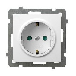 Priză unică cu împământare schuko cu obloane As GP-1GSP/m/00