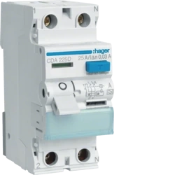 RCCB Întrerupător de curent rezidual 2P 6kA 25A 30mA Tip A CDA225D Hager