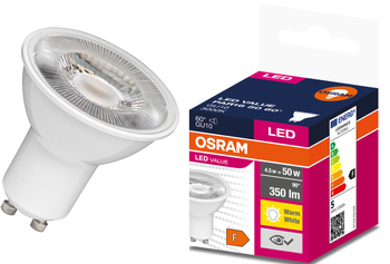 Bec LED VALUE PAR16 GU10 4,5W =50W 3000K 350lm 60st Osram