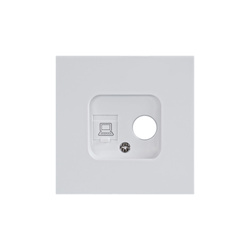 Capac priză SAT + RJ45 alb, seria iZi ViPlast