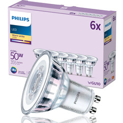 Set de 6x becuri GU10 4,6W (50W) alb cald 2700K 355lm 77lm/W