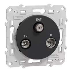 Priză TV/FM/SAT cu terminale cu șurub antracit Odace