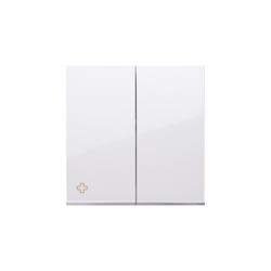 Simon 54 Premium |DKW5/AB11 Taste antibacteriene pentru întrerupător de lustre cu revenire, dublu,alb