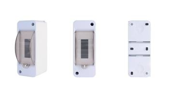 Distribuitor S2 (1x2) montat la suprafață cu capac / fără bloc de borne N+PE IP40