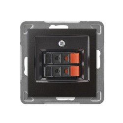 Priză dublă pentru difuzor antracit Ospel Impresja GG-2Y/m/50