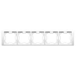 Ramka 5-krotna Neos uniwersalna poziom i pion biała Simon Basic BMRC5/11
