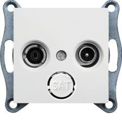 Priză RTV de trecere-alb WL3020 HAGER