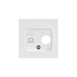 Capac priză TV + RJ45 alb, seria ViP ViPlast