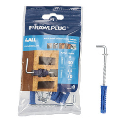 Pivot universal 4ALL 8x40 mm cu cârlig unghiular pungă de plastic 8 buc.