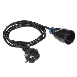 Cablu prelungitor cu priză unică 2p+Z, 16A, 5m, negru T-971280 PLASTROL