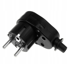 Ștecher rotativ cu împământare 360°/45°, 16 A/250 V, negru WT-07-2 Elgotech