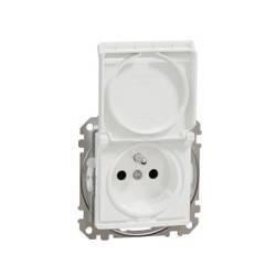 Priză 2p+pE cu protecție IP44 alb 2-poli + PE cu protecție IP44 SDD211013 Sedna Design Schneider electric