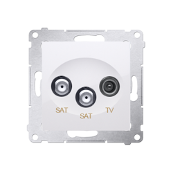 Simon 54 Premium Priză albă de antenă satelitară dublă SAT-SAT-RTV (modulară), DASK2.01/11