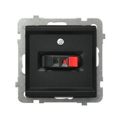 Priză unică pentru difuzor negru metalic Ospel Sonata GG-1R/m/33