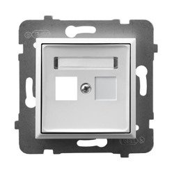 Carcasă pentru priză simplă de tip Keystone simplă albă Ospel Aria GPK-1U/p/00