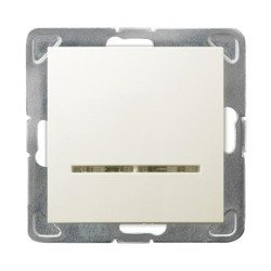 Întrerupător unipolar cu iluminare portocalie ecru Ospel Impresja lP-1YS/m/27