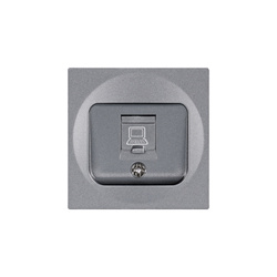 Capac priză simplă RJ45 argintiu, seria ViP ViPlast