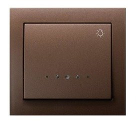 Întrerupător "lumina" cu iluminare albastră maro metalizat Ospel Kier lP-5WS/52