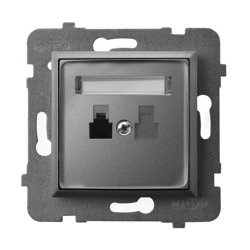 Priză telefonică unică Szary mat Ospel Aria GPT-1U/m/70