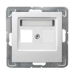 Carcasă pentru priză simplă de tip Keystone simplă albă Ospel Impresja GPK-1Y/p/00