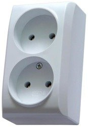 Priză dublă albă Ospel Bis GN-2B/00