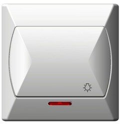 Comutator „Lumină” cu iluminare de fundal albă portocalie Ospel Akcent lP-5AS/00