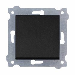 Negru metalic comutator dublu cu două căi 211/14E EXEN