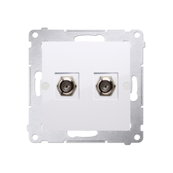 Simon 54 Premium alb DASF2.01/11 Priză de antenă tip "F" dublă (modulară) albă
