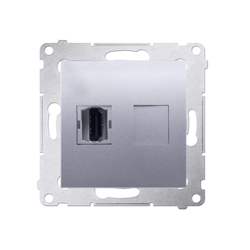 Simon 54 Premium Priză argintie HDMI (modulară), DGHDMI.01/43