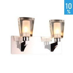 Lampă de perete pentru baie Laurine 2 sticlă dublă opalină oțel cromat Italux MB120211012-2A