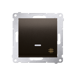 Simon 54 Premium Întrerupător cruce maro mat cu iluminare LED (modular) conector rapid, DW7L.01/46