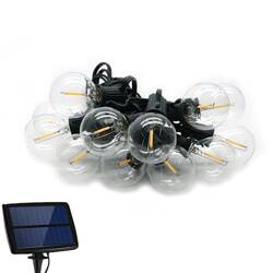 Ghirlandă luminoasă 5.5m exterior + 10 becuri G40 transparente solare IP44 T-90807 PLASTROL