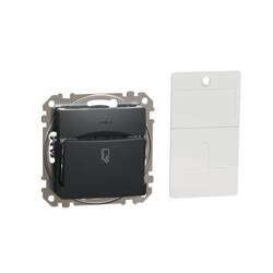 Întrerupător mecanic de hotel negru, antracit IP20 SDD114121 Sedna Design Schneider electric