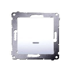 Simon 54 Premium Întrerupător monopolar cu iluminare cu LED-uri (modular) alb conector rapid , DW1L.01/11