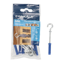 Pivot universal 4ALL 6x30 mm cu cârlig de tavan sac de plastic 10 buc.