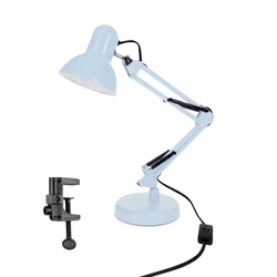 Lampa de birou albastră PIXI Baby Blue E27 set bază și clip EDO777723 EDO Solutions
