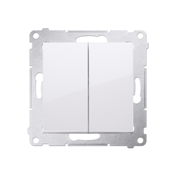 Întrerupător cruce dublu fără pictogramă (modular) 10AX 250V conector rapid alb Simon 54 DW7/2.01/X/11 Kontakt Simon