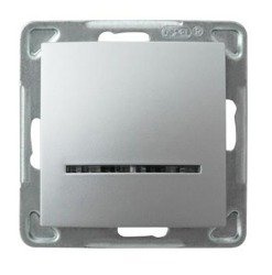 Întrerupător unipolar cu iluminare albastră argintie Ospel Impresja lP-1YS/m/18